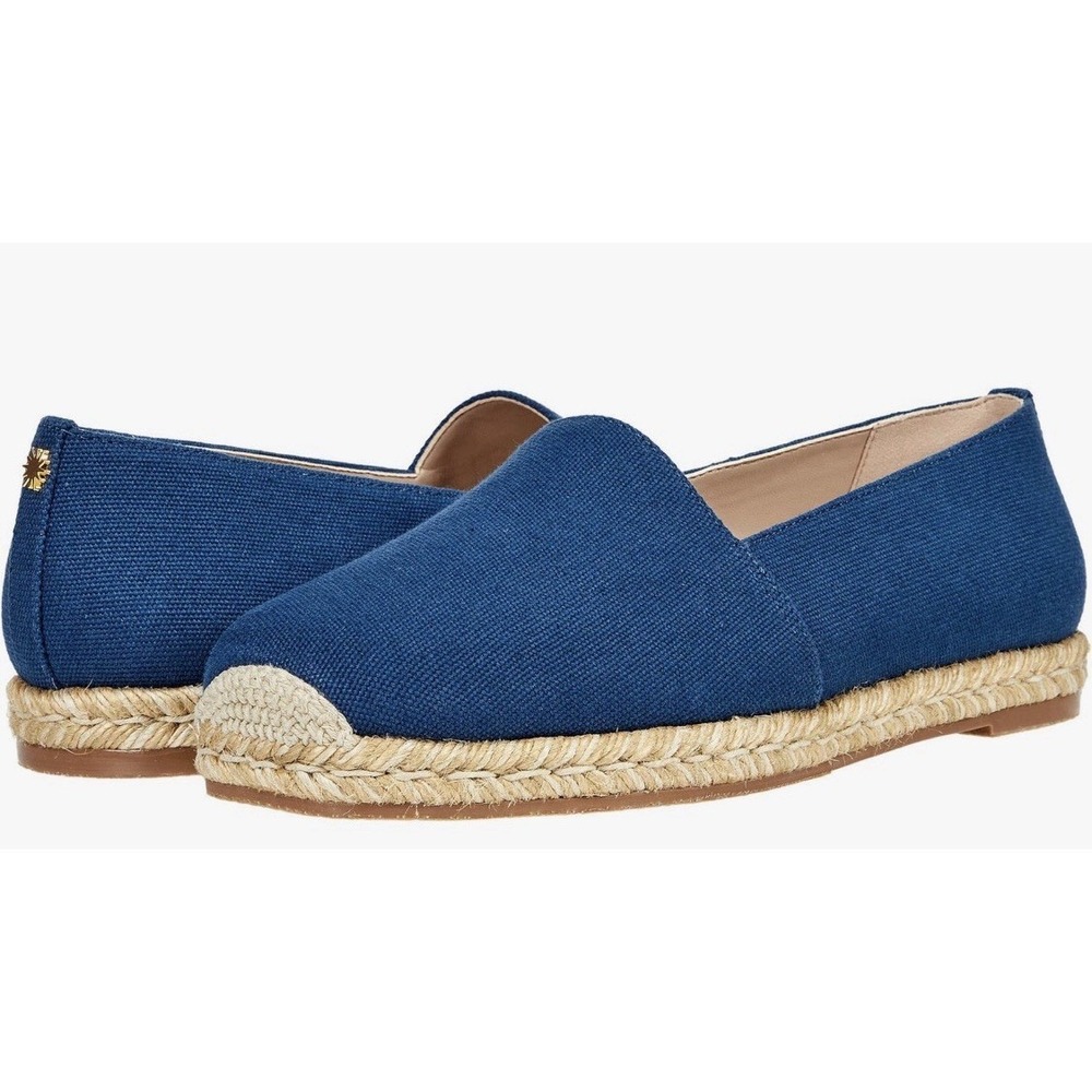 Stuart Weitzman womens Dree Slide Espadrille Blue Canvas Size 5 Slip On Loafer